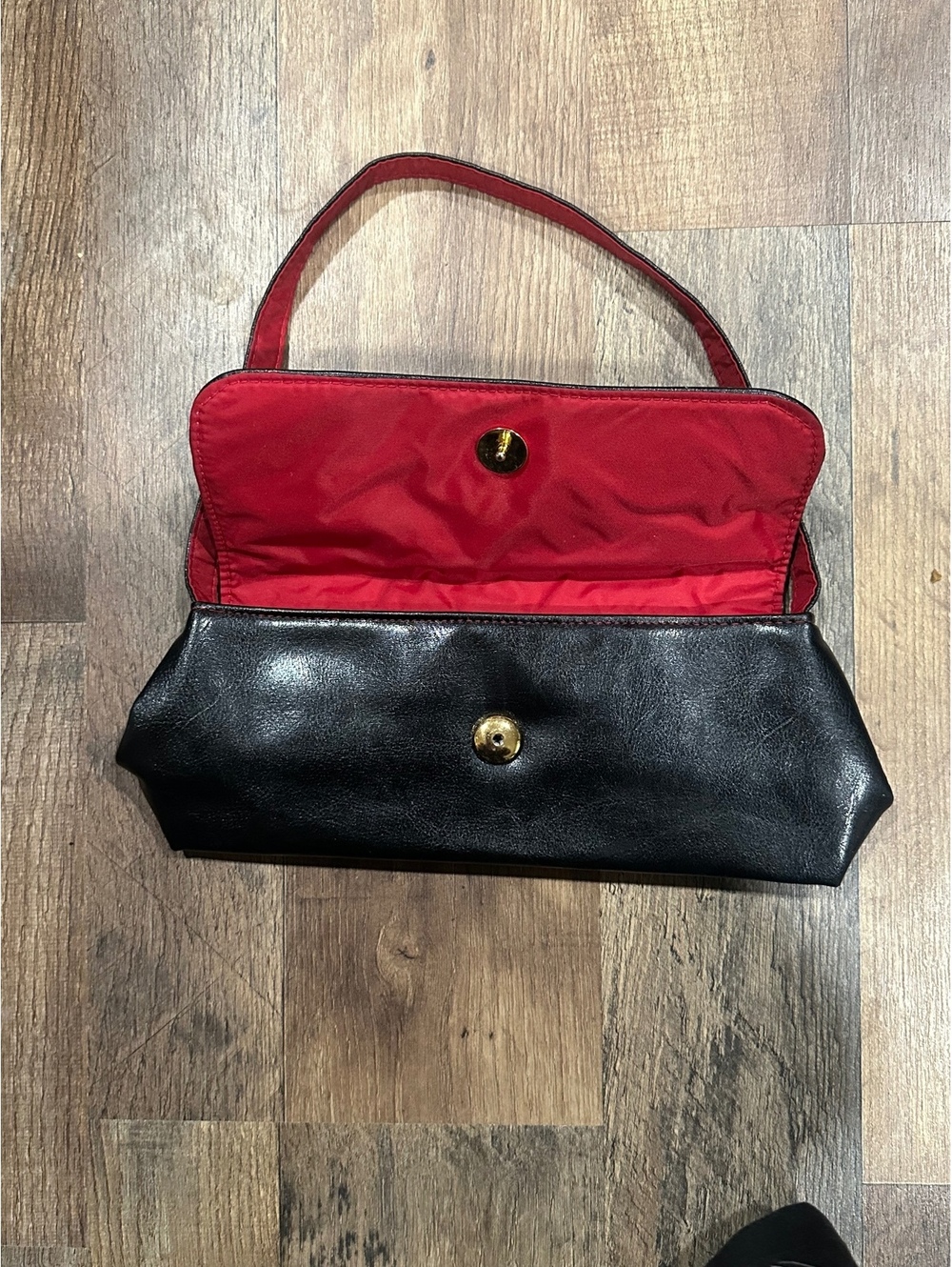 Victoria Secret Red and black leather shoulder bag